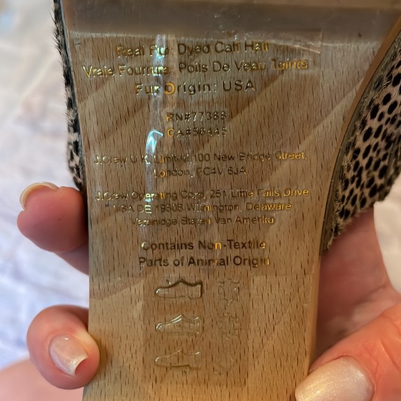 Madewell Evelyn Slide Clog Sandal in Spotted Calf Hair, size 9 - Picture 5 of 7